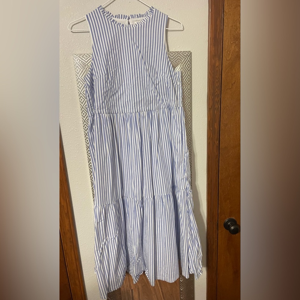 Blue and White Striped Women’s Dress